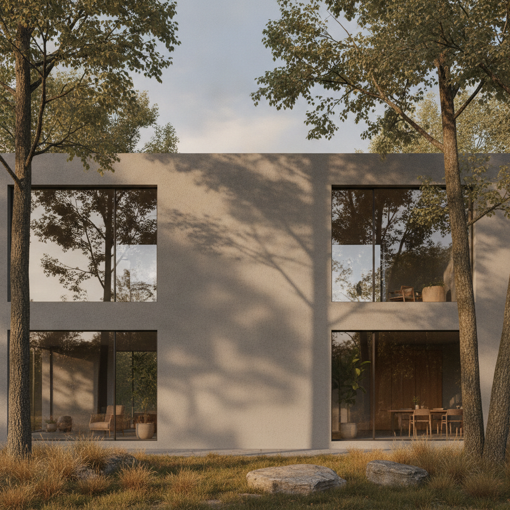Minimalistische Betonfassade